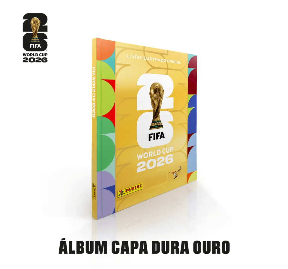 Álbum Capa Dura Ouro Panini original Copa do Mundo 2026 — comprar com nota fiscal